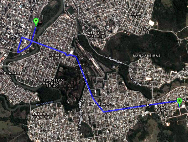 roteiro centro - ponte funda